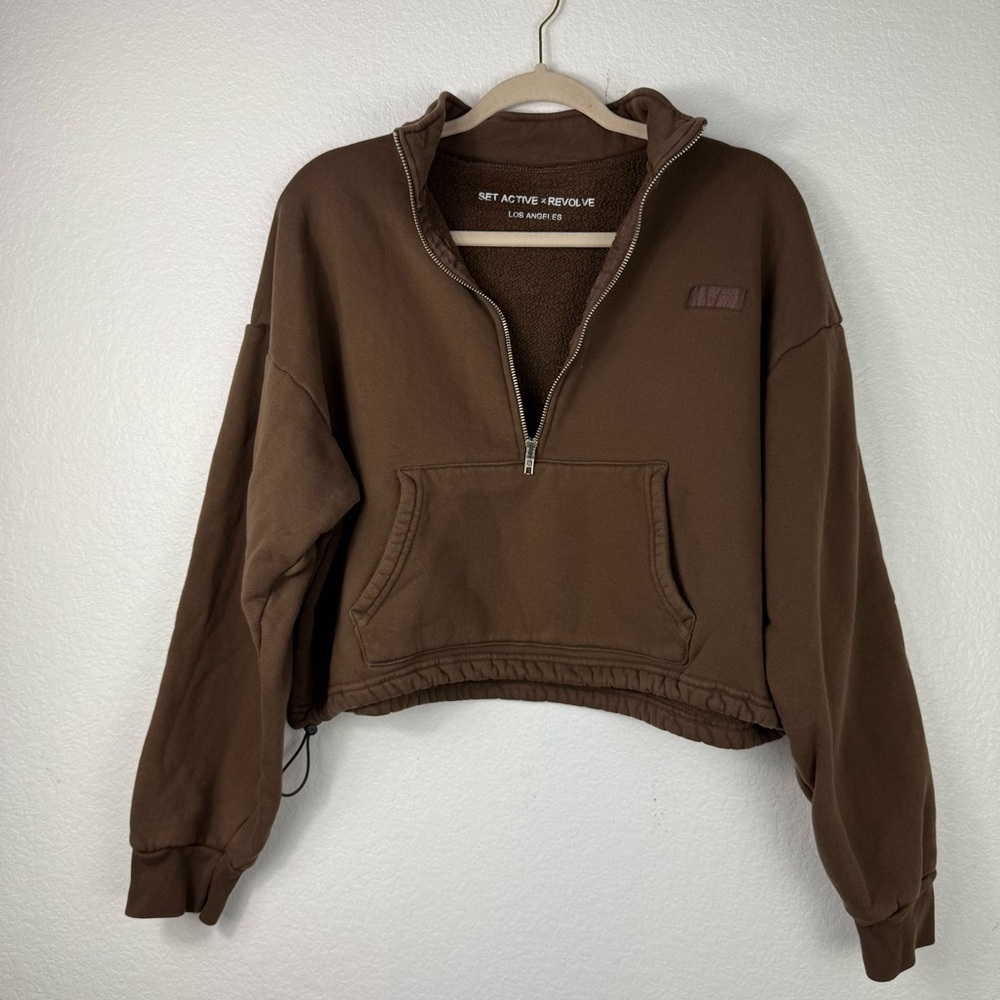 SET Active Chocolate Brown Half-Zip Sweatshirt - Picture 2 of 10